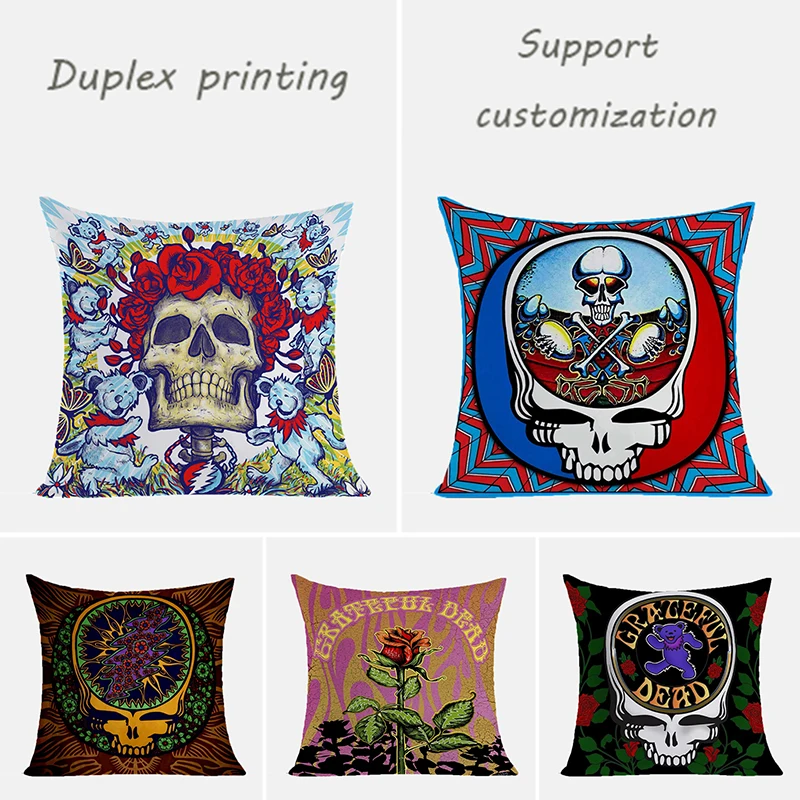 

Duplex Printing Pillow Cover New Grateful Dead Pillowcase Decorative Pillows for Sofa Cushions Covers Cushion 45*45 Pillowcases