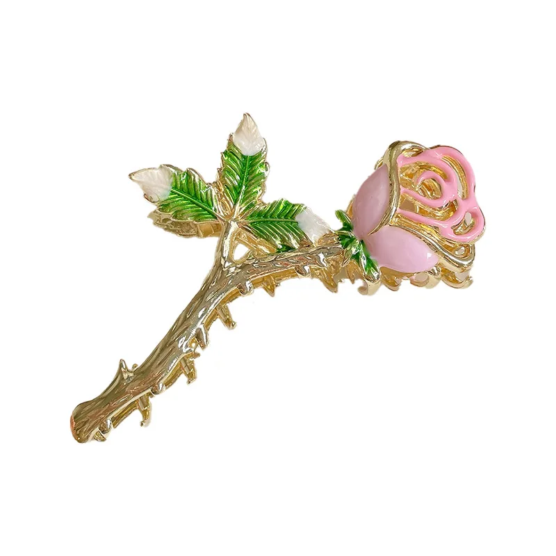 

Розовые розы, зажимы для волос, женские металлические зажимы для волос