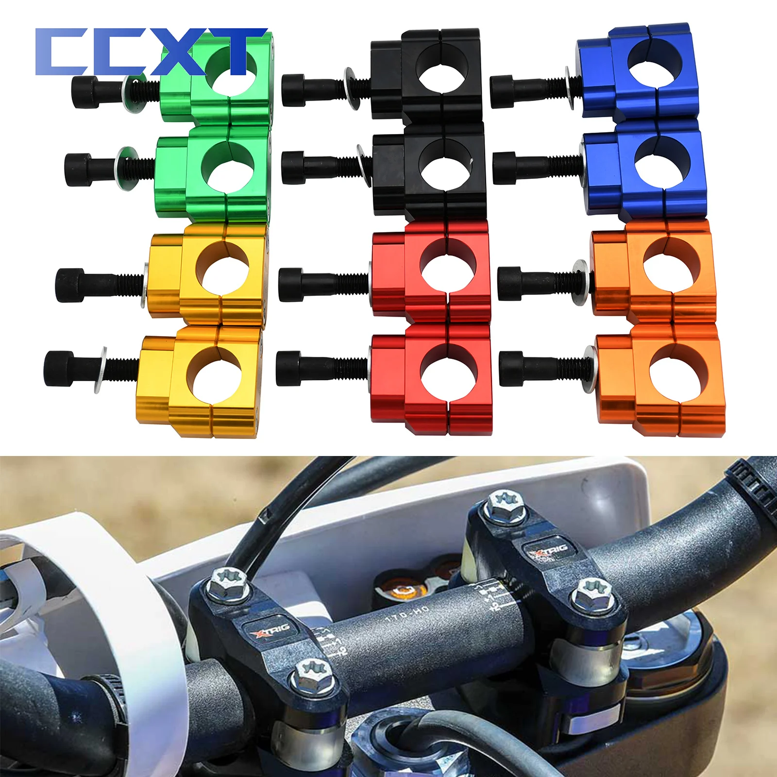 

CNC M12 and M10 28mm Risers Adapter Bar Clamps Handlebar For Honda Yamaha Kawasaki Suzuki KTM YZ250F YZ450F YZ250X WR250F WR450F