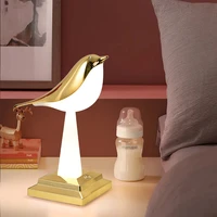 bird table lamp touch switch wooden marble night lights dimming brightness bedroom desk reading lamp decor car aromatherapy