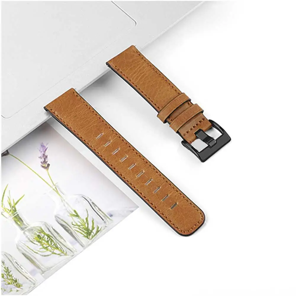 Leather Wrist Strap For Ticwatch Pro X E3 E 2 GTK GTA GTH Retro Bracelet For Haylou GST RT2 RS4 Classic Look Smart Watchband New