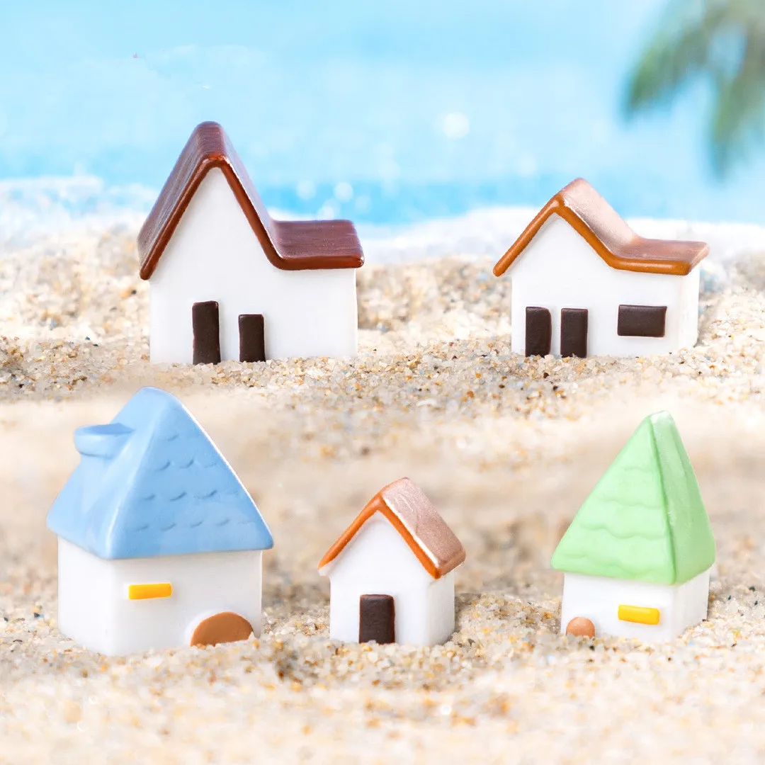 Статуэтка миниатюрный милый мини-домик из смолы микро пейзажные украшения для