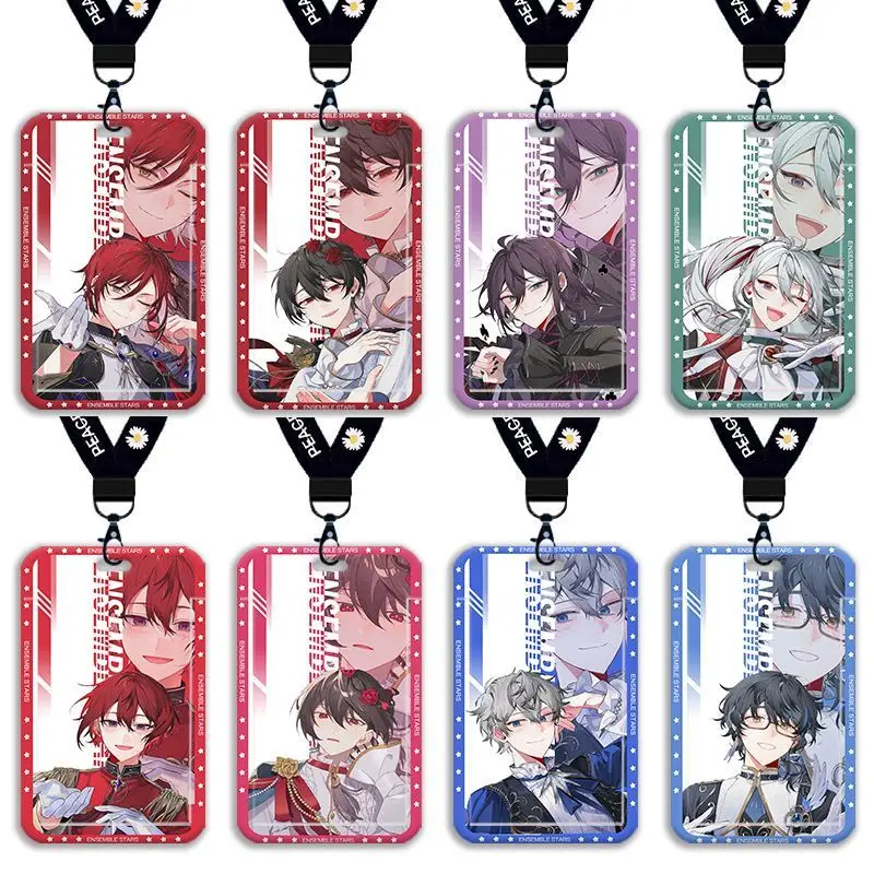 

Ensemble Stars Man Key Chain Set Cart Women Key Ring Ayase Mayoi Pendant Kids Jewelry Card Holder Campus Bus Card Brelok