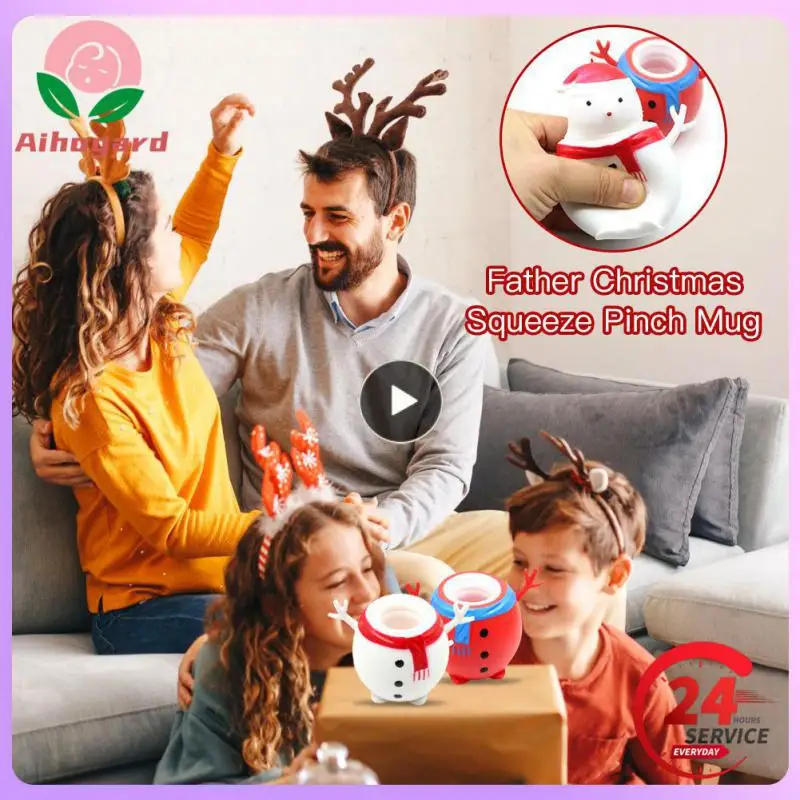 

Interesting Pinches Cup Soft Christmas Snowman Cup Color Random Creative Santa Squeezes The Cup Children Gift Funny Squeeze Toy