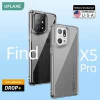 uflaxe original shockproof hard case for oppo find x5 pro 4k hd crystal clear anti yellow back cover casing
