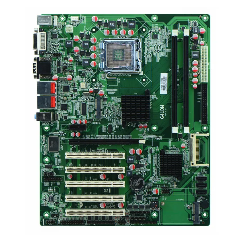 

NVR Motherboard G41 chipset with 5 pci 2*Gbe lan run winxp ,win7,win2000, linux support Quad core cpu Q9650