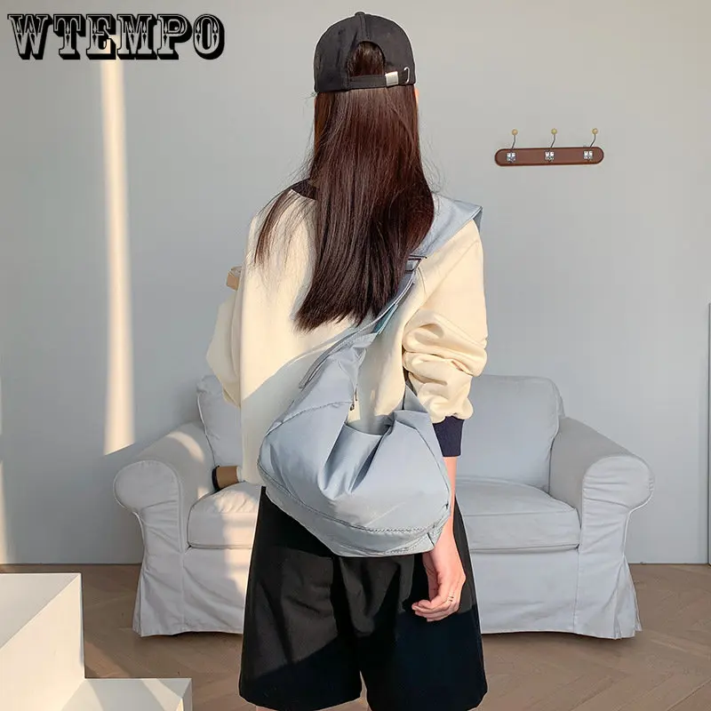 Canva Large Capacity Casual Nylon Messenger Crossbody Shoulder Bag Solid Color Women School Luxury Designer Totes Bags Ashion