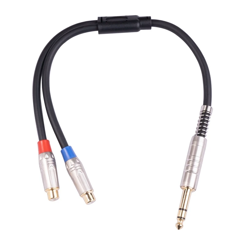 

6.35Mm Male To Dual RCA Female Audio Cable For Amplifier Mixer Guitar Synths Speaker Stereo System Y Shielded Cords