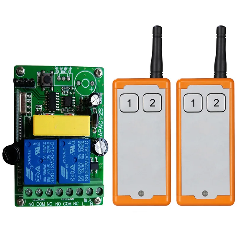 1000m AC 220 V 2CH 2 CH Wireless Remote Control LED Light Switch 10A Relay Output Radio RF Transmitter And 433 MHz Receiver