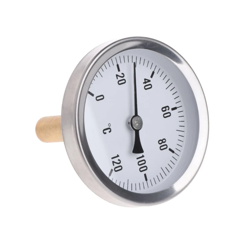 

Analog Thermometer 63mm Dial Horizontal Thermometer Horizontal Thermometer Aluminum Temperature Dial 0-120°C