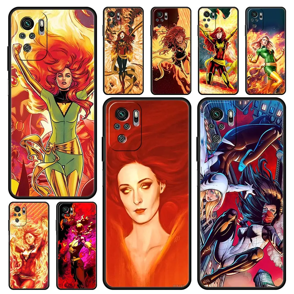 

Cover Case for Xiaomi Redmi Note 7 8 8T 9 9S 10 11 11S 11T K40 K40S K50 Pro Plus 4G 5G Armor Luxury Marvel Avengers Girl