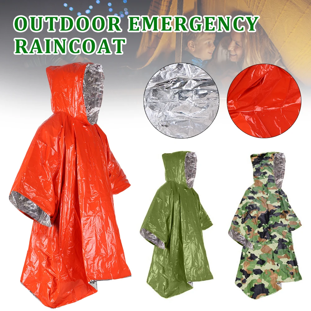 

Пончо от дождя с алюминиевой пленкой, многоразовый дождевик с теплоизоляцией, инструмент для выживания, аварийный дождевик, аксессуары для ...