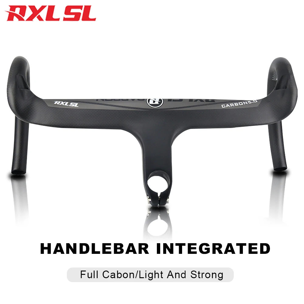 RXL SL Carbon Integrated Handlebar Road Bicycle Handlebars With Stem 28.6mm Race Bike Speed Carbon Gravel Handle Bar for Bicycle