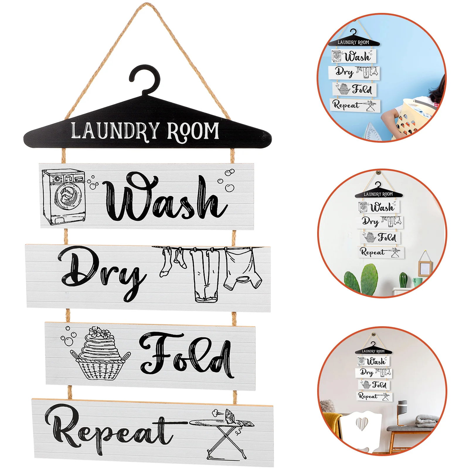 

Laundry Sign Room Wall Signs Wooden Farmhouse Wash Plaque Decorationdecor Rustic Rules Fold Dry French Hanging Pediment