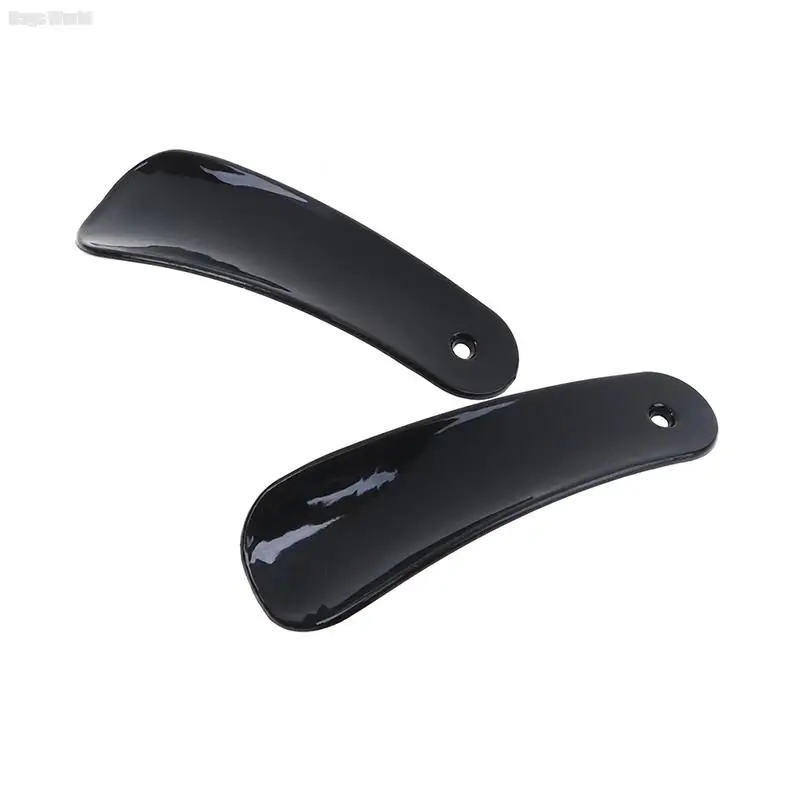 2pcs Professional Shoe Horn Spoon Shape Shoehorn Black Plastic Lifter Flexible Sturdy Slip Shoe Horns Shoe Accessories