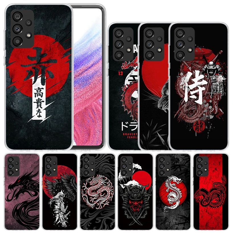 

Japanese Dark Dragon Tattoo Soft Cover for Samsung Galaxy A52 A53 A54 A12 A13 A14 Phone Case A32 A33 A34 A22 A23 A24 A04S A03S A