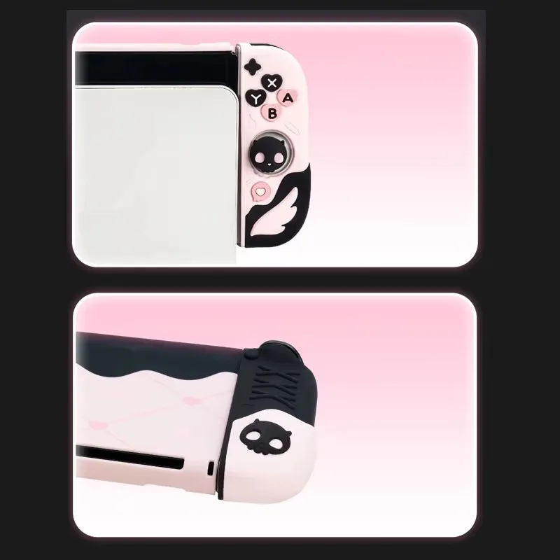 Твердый чехол Sweety Angel Devil для Nintendo Switch 2NS Oled, ручка для большого пальца, кнопки, силиконовое полное покрытие (art.: 3920d488ba00c) - 3920d488ba00c