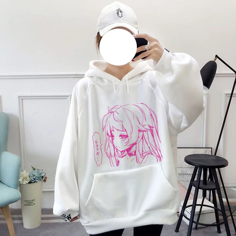 

Sweater women's autumn and winter hooded fleece thickened high street hip-hop handsome coat thin section