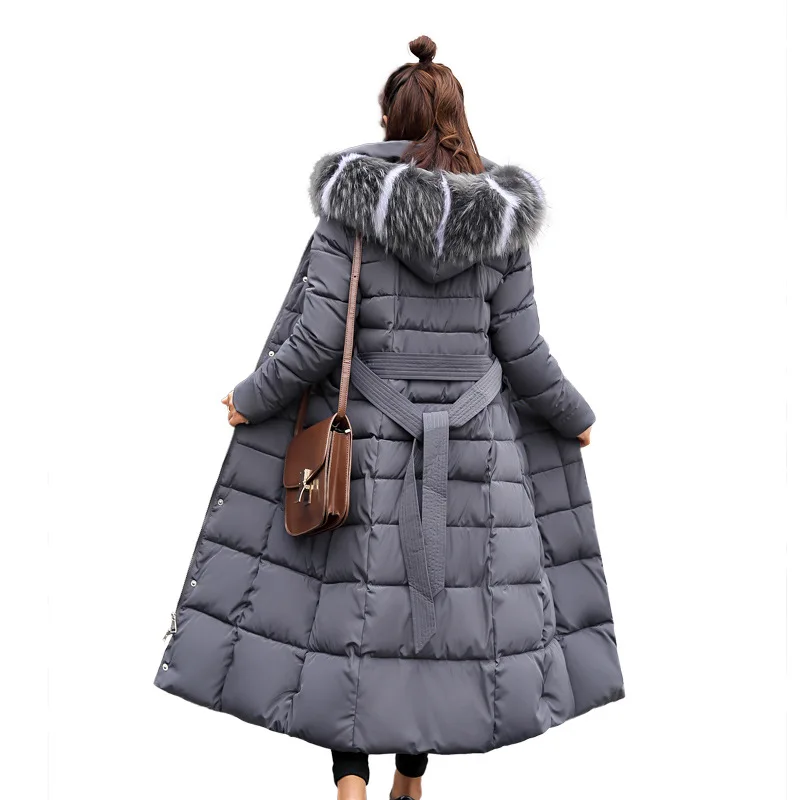 X-Long New Fashion Slim Ladies Winter Jacket Padded Jacket Warm Thick Ladies Coat Long Coat Parker Ladies Jacket