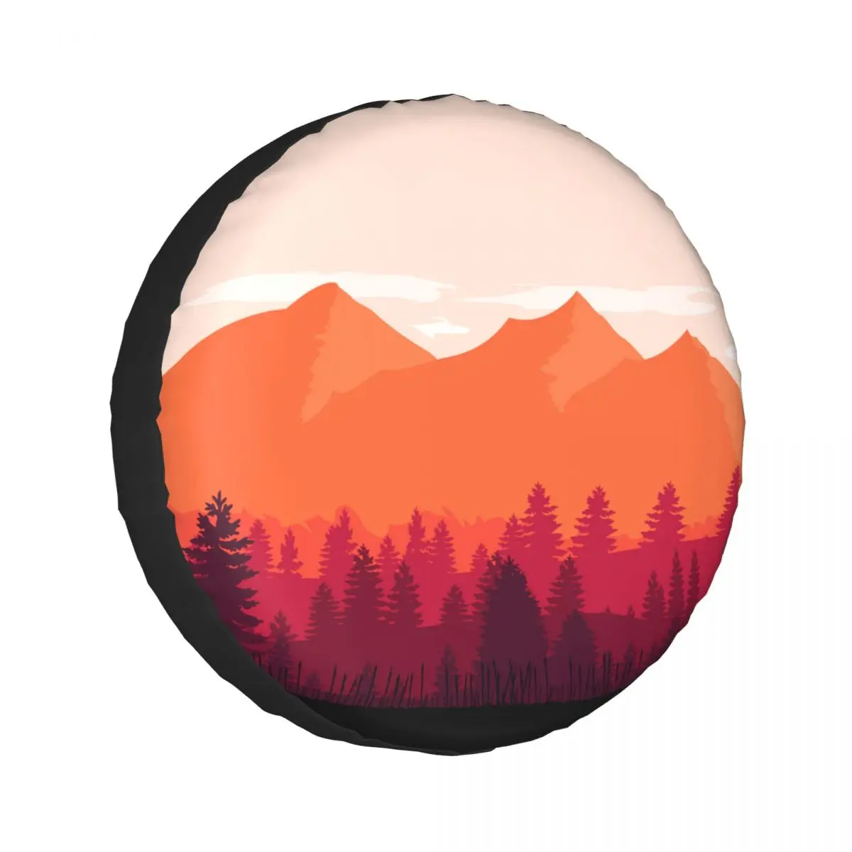 

1Pc Car Spare Tire Cover Sunset Landscape Case Polyester Tire for Cars Wheel Protection Cover