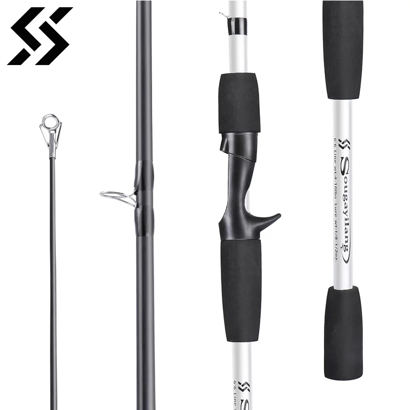 

2023 Sougayilang 3/4 Sections Lure Fishing Rod Spinning/Casting Ultralight Weight Fishing Pole Glass Fiber Travel Rod Fishing