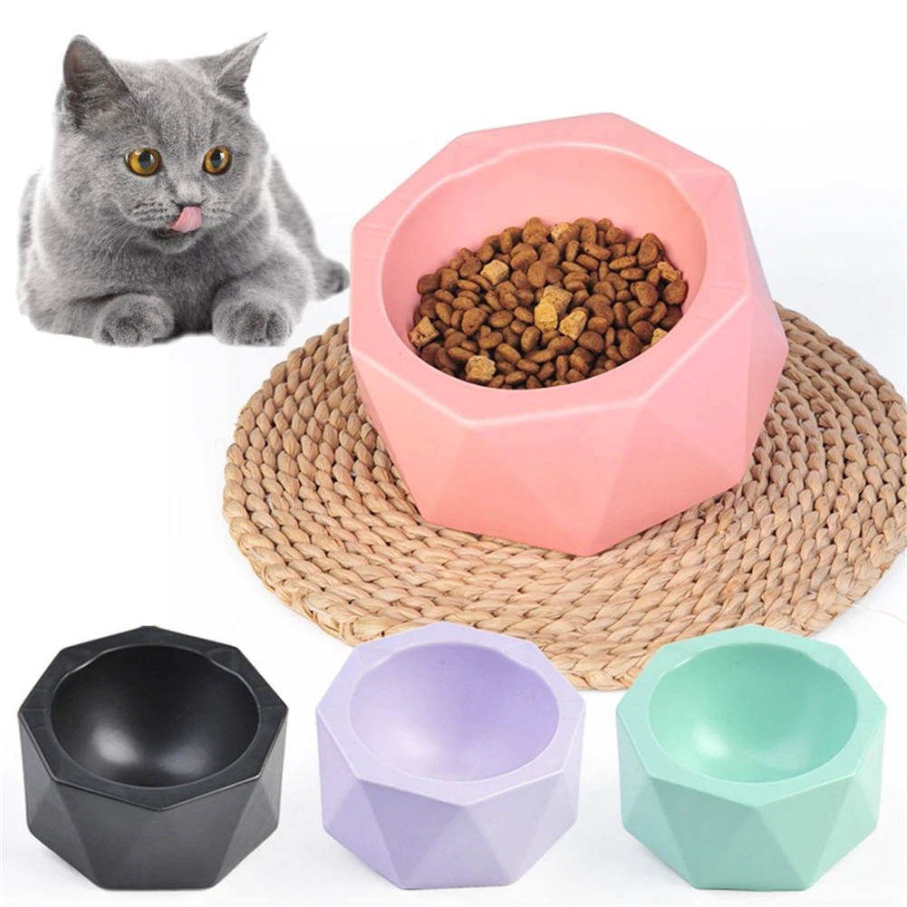 

Pet Ceramic Bowl 15 Degrees Tilted Cat Dog Feeder Puppy Kitten Drinking Bowls Pets Food Container Cats and Dogs Feeding Supplies