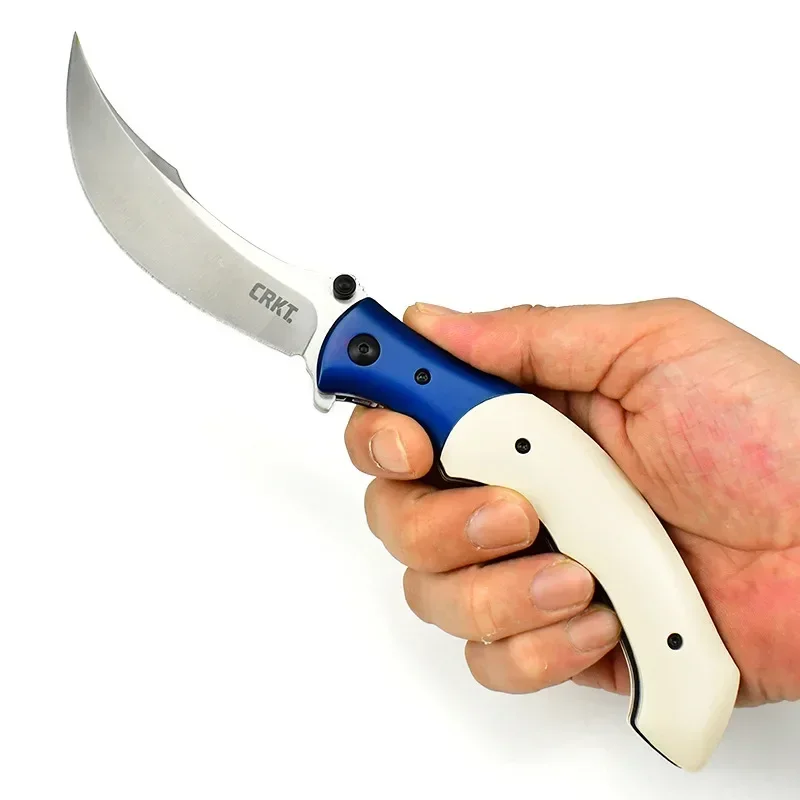 Острый тактический нож складной изогнутый высокой твердости для кемпинга