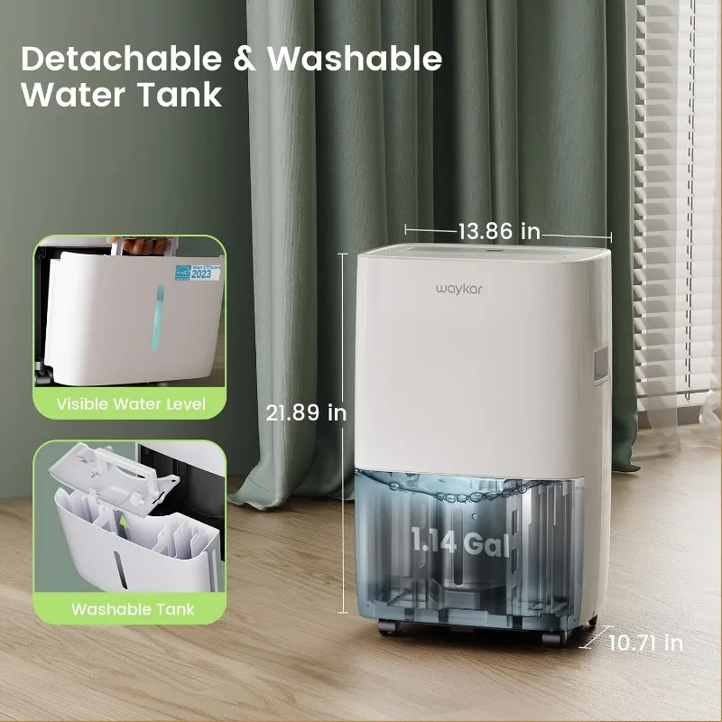 Осушитель Energy Star Waykar 120 пинтов для помещений до 6000 кв. Ft at Home в подвале и больших