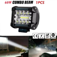 1pc 60w led work light bar spot beam light combo pods offroad fog lamp suv atv utv car light replacement car accessories