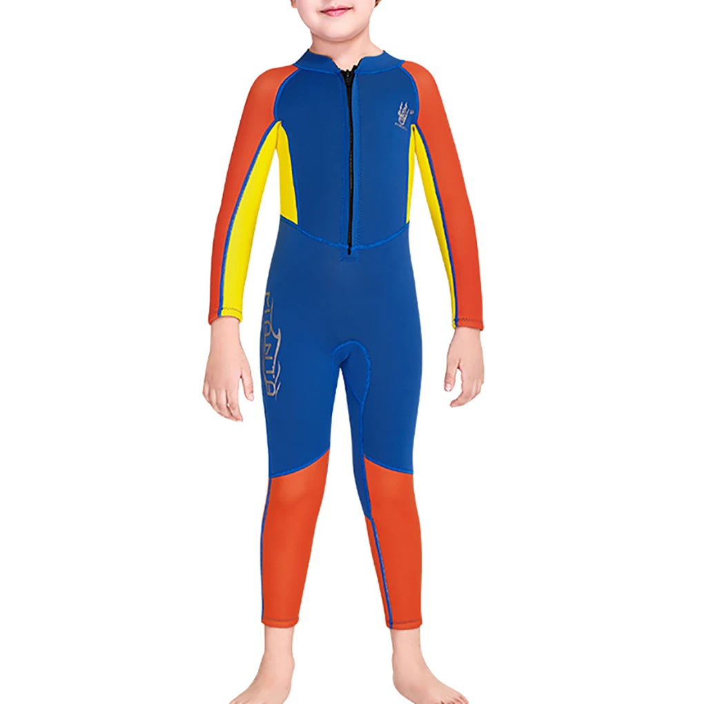 

DIVE SAIL Wetsuit Round Neck Elastic Warm Keeping Waterproof Underwater Swimming Boating Children Diving Suit Yellow S