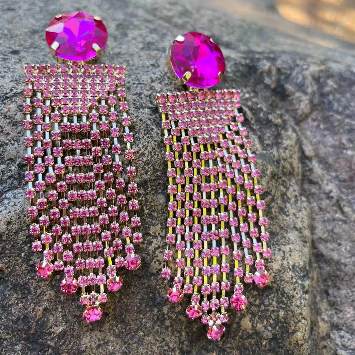 

Temperament Wedding Rhinestone Long Tassel Earrings 2022 New Woman Party Elegant Banquet Jewelry