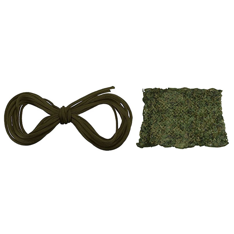 

20FT Paracord Parachute Cord Lanyard Nylon Desert Survival 7 Strand-Dark & 4 X 1.5M Camouflage Shooting Hide Army Net