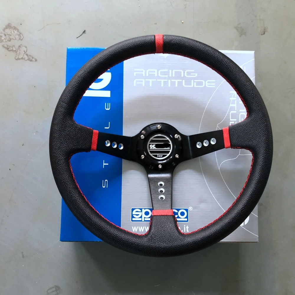 

SP Racing Steering Wheel 14Inch 350mm Drift Rally Sport Deep Dish Steering Wheel Car Accessories For Honda Toyota Citroen VW