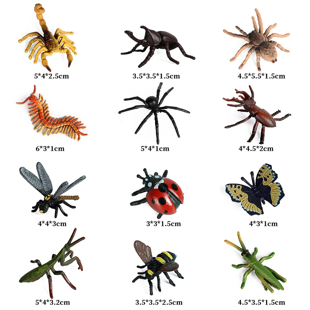 Моделирование насекомых ПВХ Божья коровка пчела паук модели экшн-Фигурки