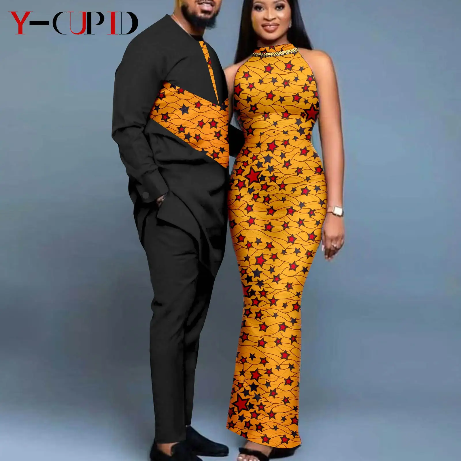 Платья с Африканским принтом для женщин парная подходящая одежда свадьбы