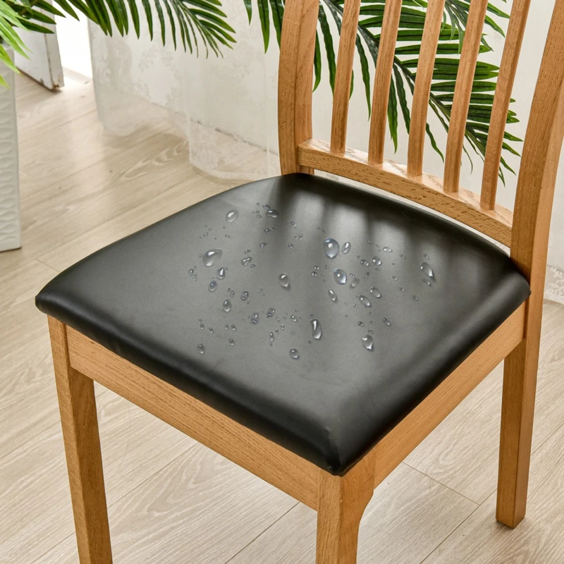 

Из искусственной кожи квадратный чехол для подушки стула, водонепроницаемый чехол для стула, чехлы для обеденного сиденья, съемные чехлы для столовой, чехлы для подушек кресла