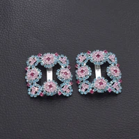rhinestone buckles for women shoes bags luxury ribbon belt buckle accessories crystal strass sewing for diy 2pcs exquisite 34mm