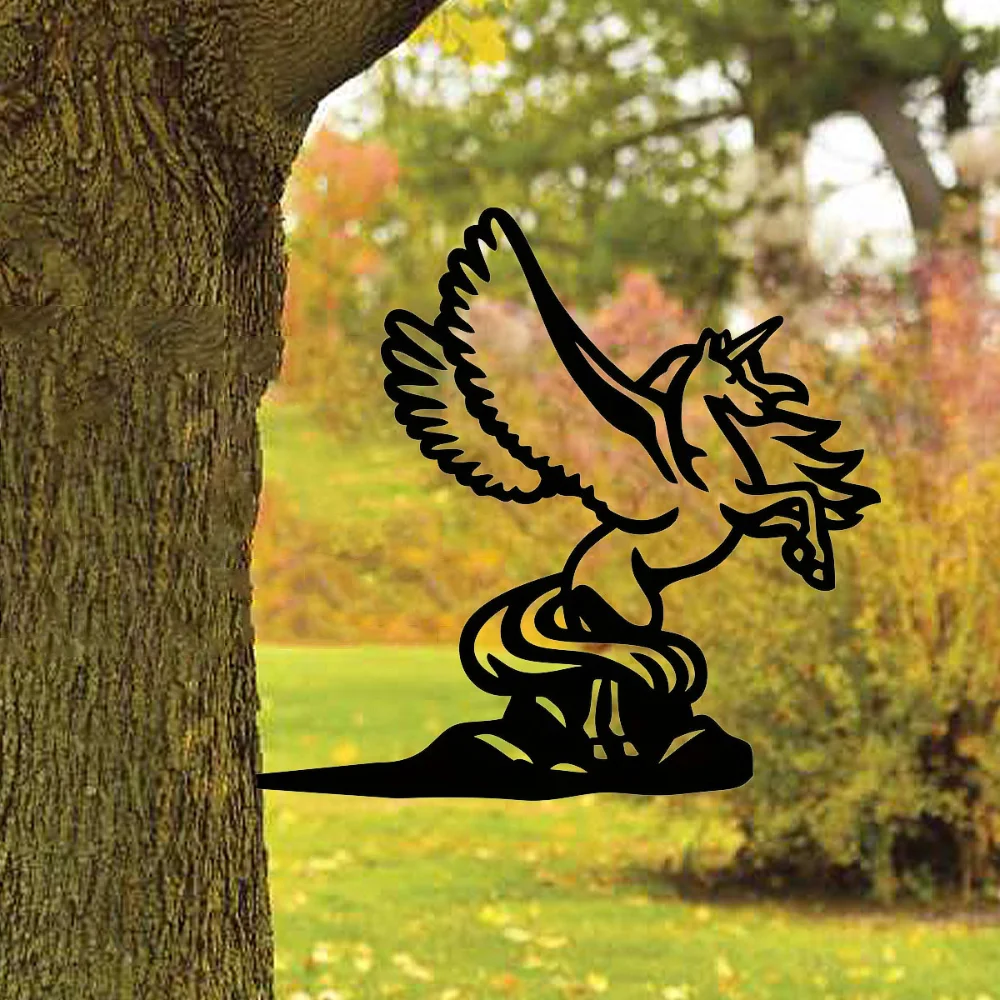 Металлический Силуэт Пегаса Декоративный Садовый Кол Деревенский Вырез Для