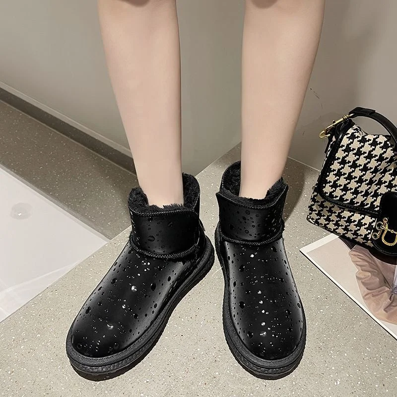 

Зимние флисовые теплые сапоги, модные Зимние флисовые теплые сапоги, простые женские 35-40