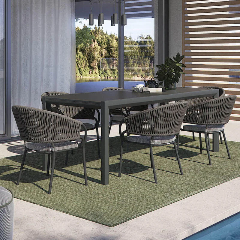 Leisure Combination Modern Minimalist Courtyard Outdoor Open-air Balcony Villa Rattan Chair Table