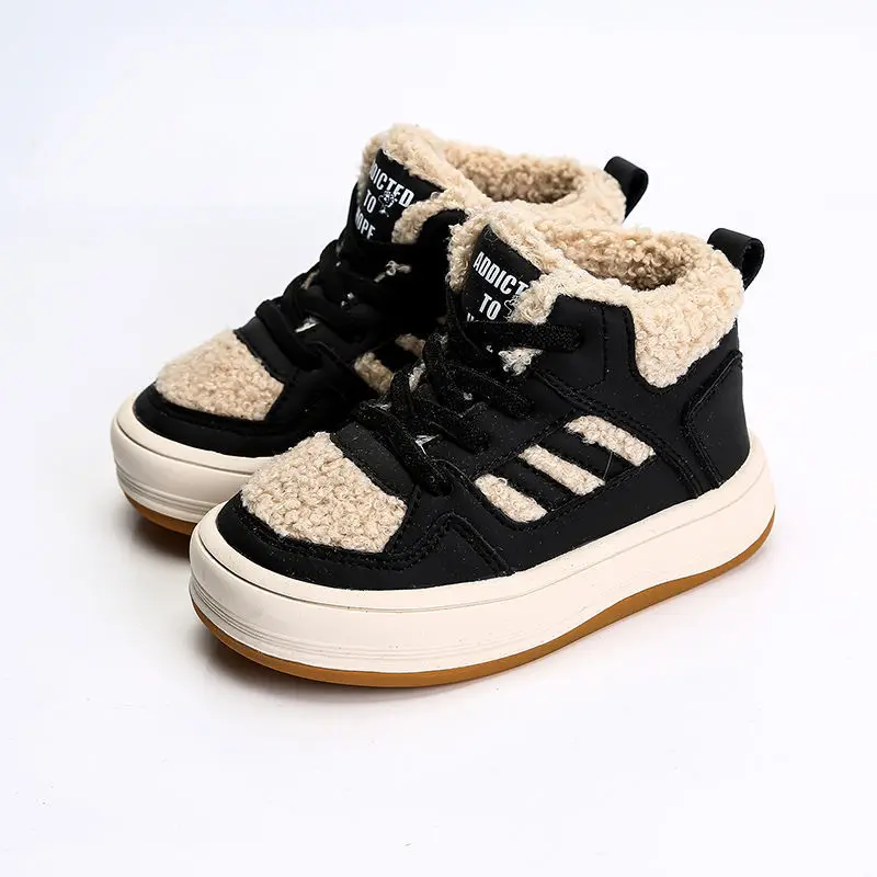 

Children Casual Shoes Autumn Winter Snow Boots Boys Shoes Fashion Leather Soft Antislip Girls Boots 21-30 Sport Running Shoes