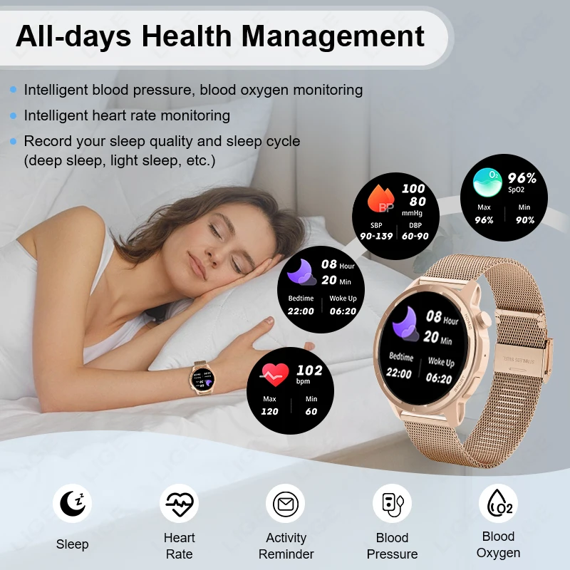 Модные Умные Часы Для Женщин С Bluetooth Фитнес-отслеживанием Монитором