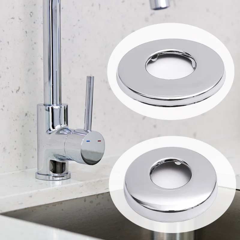 

2pcs Bathroom Faucet Decorative Covers Stainless Steel Round Cover Faucet Shower Decorative Cover Beautify Water Pipe Wall Hole