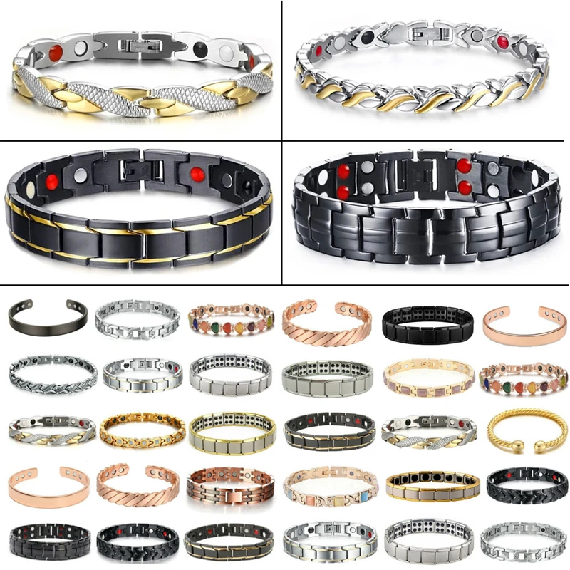 

Women Men Health Care Germanium Magnetic Bracelet for Arthritis and Carpal Tunnel Stainless Steel Power Therapy Bracelets Wholes