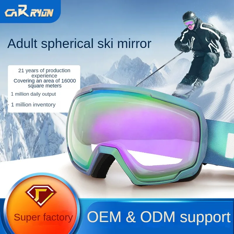 

New Cross-border Ski Goggles, Dual-layer Anti-fog Spherical Skiing Eyewear for Men and Women, Outdoor Sports Goggles for Skiing