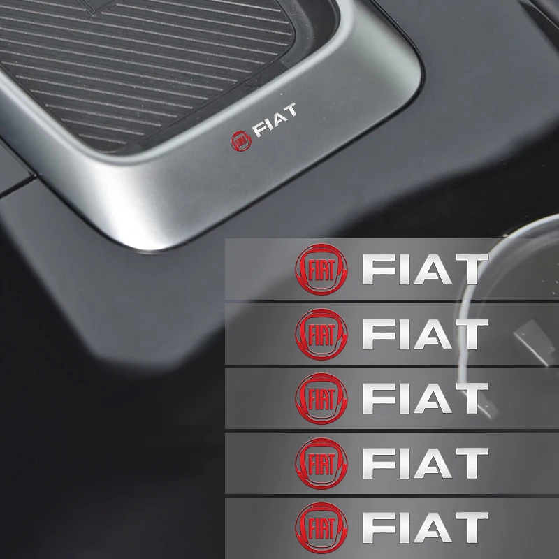 

10pcs Car Metal Stickers Random Small Decals Interior Parts for Fiat 500 124 125 Ducato Punto Bravo Stilo Panda Tipo Viaggio