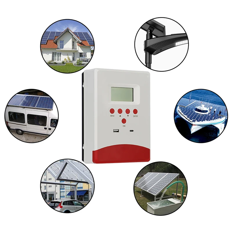 Контроллер заряда солнечной батареи ECGSOLAX MPPT 20A 30A 40A с ЖК-дисплеем Регулятор