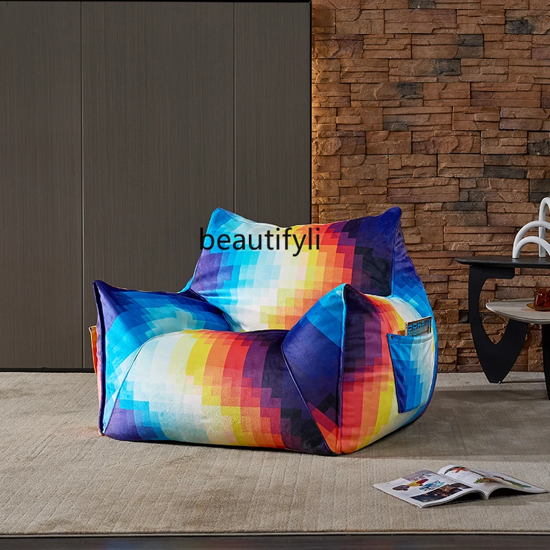 

zq Bean Bag Printed Armchair Balcony Bedroom Leisure Living Room Creative Removable Washable Chairs