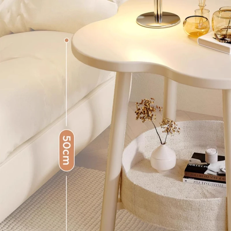 Боковой столик в виде четырехлистного клевера 2-Ярусный для гостиной креативный