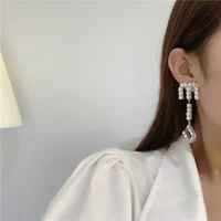 2022 new five pointed star earrings net red with the same japanese and korean long temperament and fashion m earrings